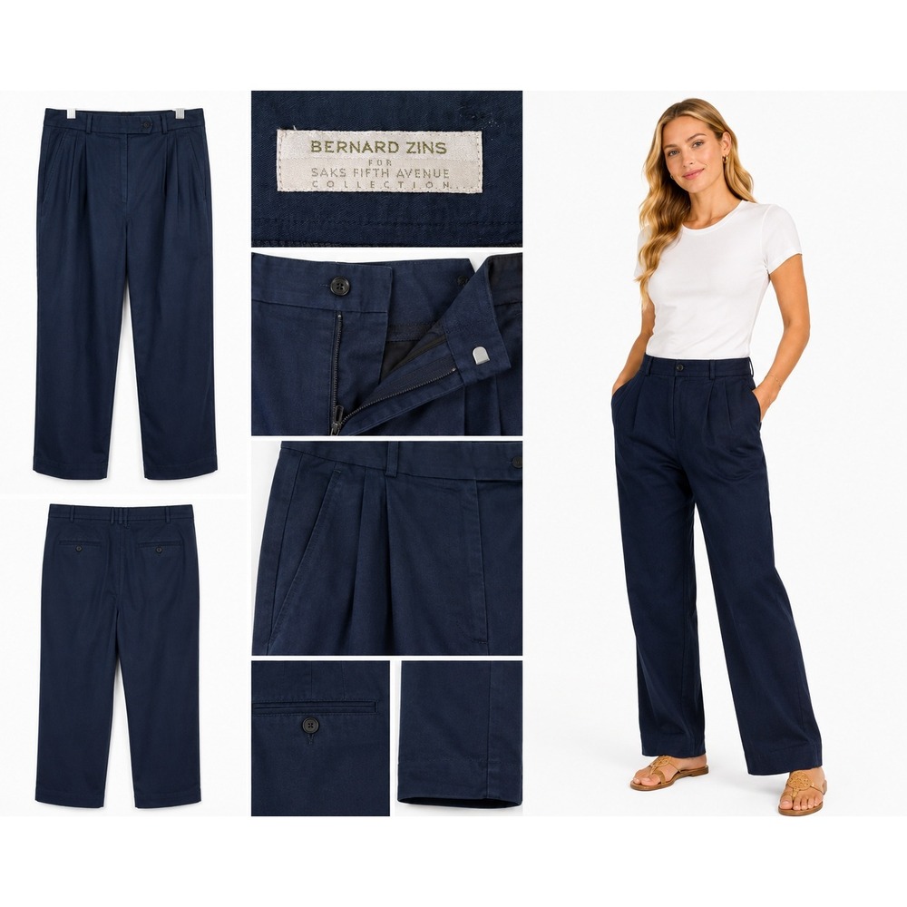 Bernard‎ Zins Women 10 Pleated Trouser Pants Quiet Luxury Old Money Career